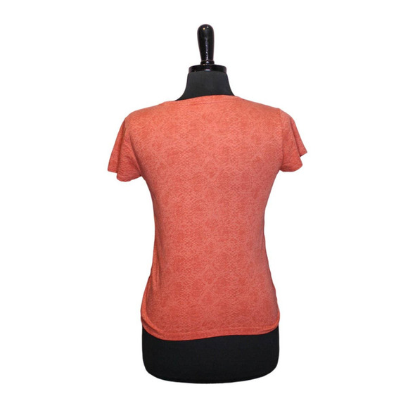 Athleta Rust Orange Snake Print T Shirt Cotton Size XS - Picture 2 of 4